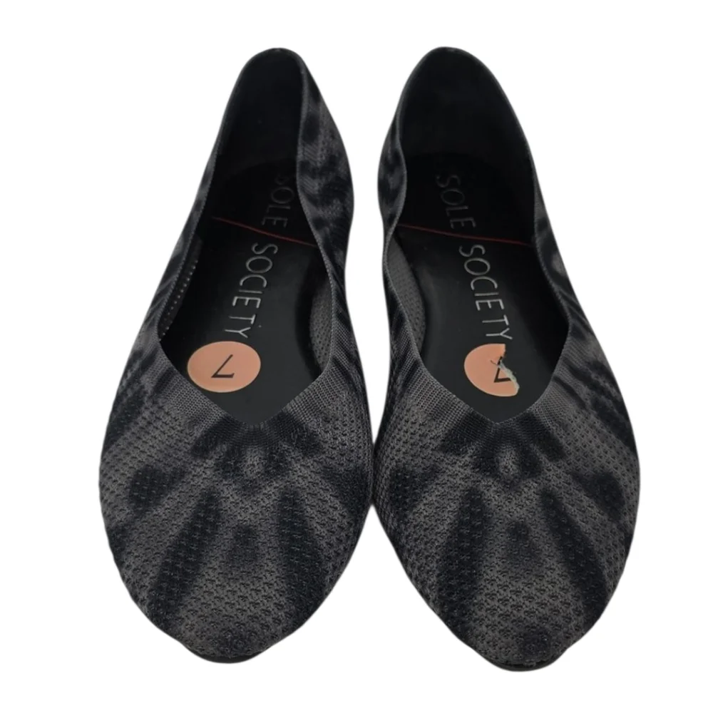Sole Society Tie‎ Dye Flats size 7M  women’s flats shoes black slip on